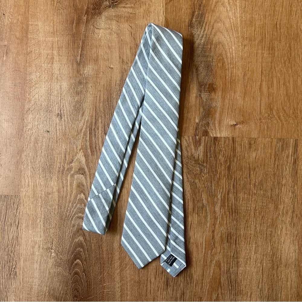 Spier & Mackay Gray Striped Tie 59”